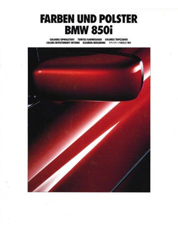 1992 BMW 8 SERIE KLEUREN EN BEKLEDING BROCHURE, Ophalen of Verzenden, Nieuw