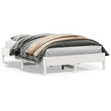 vidaXL Bedframe zonder matras massief grenenhout wit 140x200, Verzenden, Nieuw