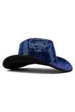 Cowboyhoed Blauw Strass Steentjes Blauwe Cowgirl Western Hoe, Ophalen of Verzenden