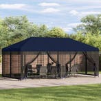 vidaXL Gazebo Dekzeil met Zijwanden 6 x 3 m Blauw Polyester, Verzenden, Nieuw