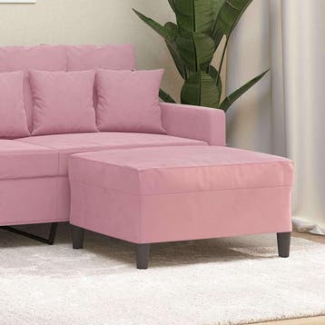vidaXL Voetenbank 70x55x41 cm fluweel roze, Verzenden