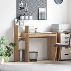 vidaXL Bureau met plank Artisan Eiken 100 x 40 x 90 cm, Verzenden