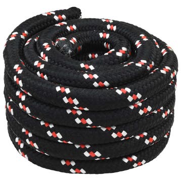 vidaXL Boottouw 4 mm 10 m Zwart en Rood, Verzenden