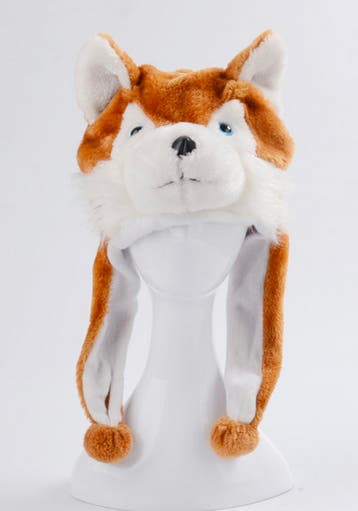KIMU® Muts Flappen Bruine Husky Laplander met Oortjes Wolf H, Ophalen of Verzenden