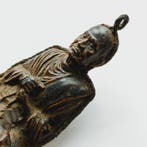 Oud-Indochinese Beschilderde terracotta Zittende, Antiek en Kunst