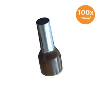 Adereindhuls Geïsoleerd 10mm² Bruin 100 stuks, Ophalen of Verzenden