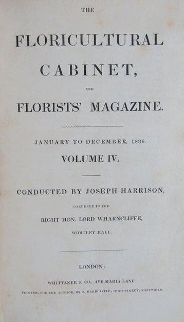 Joseph Harrison [editor] - The Floricultural Cabinet &