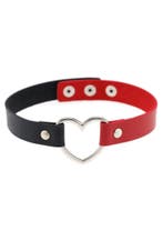 Choker Zwart Rood Hartje Pu Leer Collar Ketting Hart Halsban, Handtassen en Accessoires, Kettingen, Ophalen of Verzenden, Nieuw