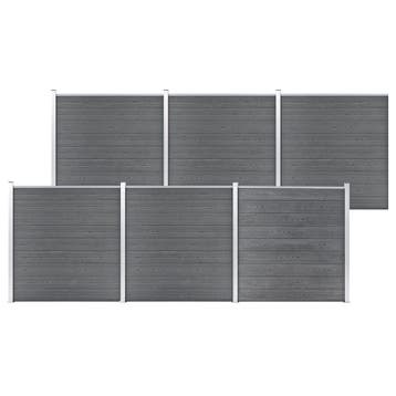 vidaXL Schutting 1045x186 cm HKC grijs, Verzenden, Nieuw