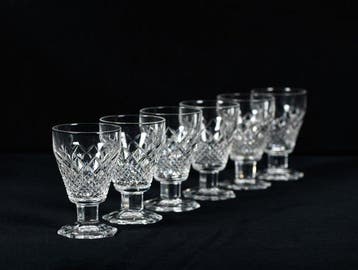 Zeldzaam lot van 6 art-deco kristallen Val Saint Lambert