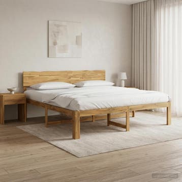 vidaXL Tweepersoonsbed met hoofdbord ROSTOCK Wit 180 x 200, Verzenden