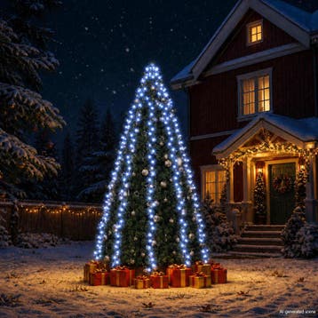 vidaXL Kerstboomverlichting met 300 LEDs blauw net 300 cm, Verzenden