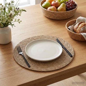 vidaXL Zeewier Placemat 12 st Naturel 100% Zeegras, Maison & Meubles, Cuisine | Linge de cuisine, Verzenden