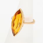 Ring - 18 karaat Geel goud - Saffier., Handtassen en Accessoires, Ringen, Nieuw