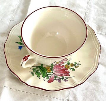 Luneville - Tafelservies (15) - straatlantaarn - Aardewerk,