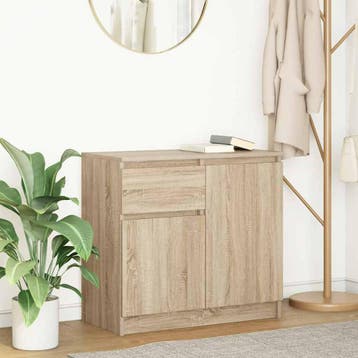 vidaXL Dressoir met lade 71x35x65 cm spaanplaat sonoma, Verzenden
