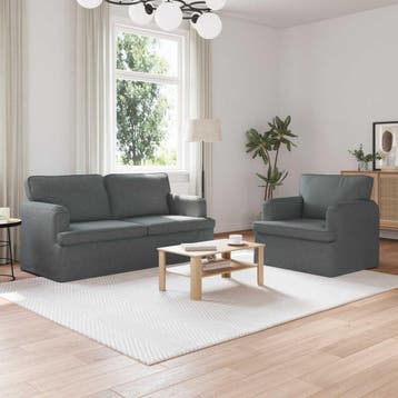 vidaXL bank / zetelstel 2 st Donkergrijs Stof, Verzenden