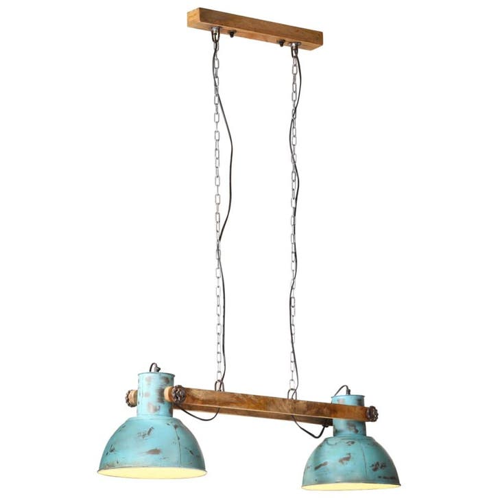 vidaXL Hanglamp 25 W E27 85x28x109 cm verweerd blauw, Huis en Inrichting, Lampen | Overige, Nieuw, Verzenden