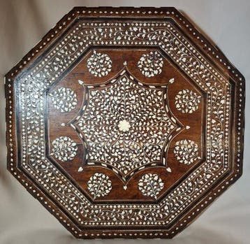 Kanhaya Lal Brij Lal - Bijzettafel - shaisham / bone inlay -