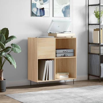 vidaXL Platenkast 84,5x38x89 cm bewerkt hout sonoma, Verzenden, Nieuw
