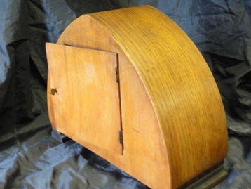 Art Deco pendule - hout koper - 1930-1940 - Art deco pendule, Antiek en Kunst, Antiek | Klokken