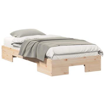 Bedframe Bruin 90x200cm - Ideaal voor je kot! Nu 58% kort..., Huis en Inrichting, Gebruikt, 90 cm, Eenpersoons, Bruin