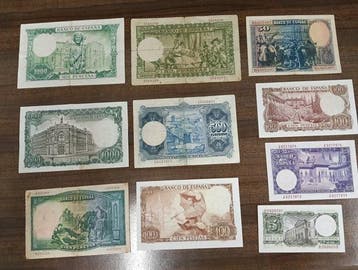 Spanje. - 10 Banknotes - Various Dates (Zonder minimumprijs)