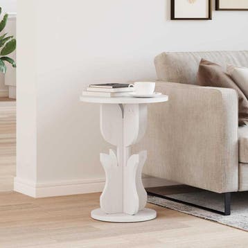 vidaXL Salontafel Wit 39,5 x 39,5 x 53,5 cm Massief, Verzenden