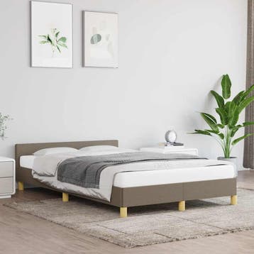 vidaXL Bedframe zonder matras 120x200 cm stof taupe, Verzenden