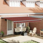 vidaXL Inklapbare Luifel Oranje en Zwart 400 × 300 cm, Tuin en Terras, Zonneschermen, Verzenden, Nieuw