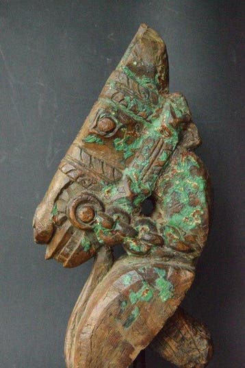 sculptuur, Ancienne tête de cheval Marwari - 40 cm - Teak -