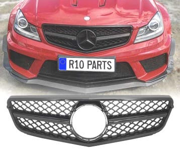 CALANDRE MERCEDES W204 11-14 NOIR BRILLANT LOOK AMG C63, Autos : Pièces & Accessoires, Verzenden