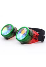 Goggles Steampunk Bril Groen Rood Montuur Caleidoscoop Glaze, Ophalen of Verzenden, Nieuw