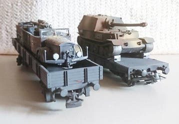 Märklin, Roco H0 - Modeltrein goederenwagon (2) - Militaire
