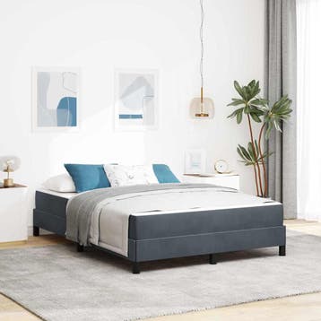 vidaXL Boxspring bed met matras Donkergrijs 160 x 210 cm, Verzenden, Nieuw