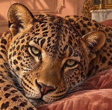 Kleury.art - [XL Canvas] Slumber of the Golden Leopard by, Huis en Inrichting, Nieuw