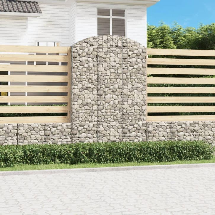 vidaXL Schanskorf gewelfd 150x30x220/240 cm gegalvaniseerd, Tuin en Terras, Bloempotten, Nieuw, Verzenden