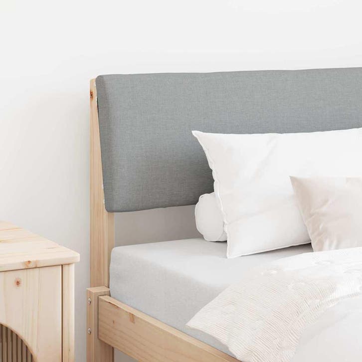 vidaXL Gestoffeerd hoofdbord Lichtgrijs 100 cm Massief, Huis en Inrichting, Slaapkamer | Bedden, Nieuw, Verzenden