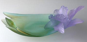 Bol - Cristal - Daum Orchidée vide-poche, Antiquités & Art