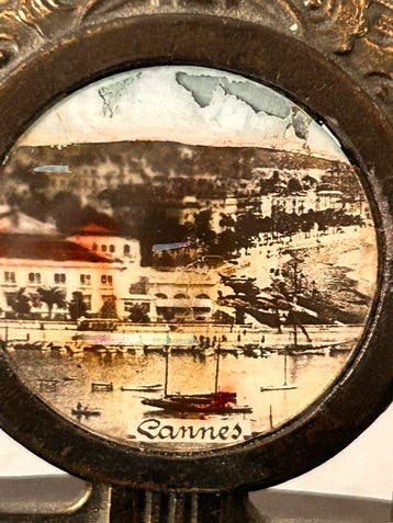 Rare Art Deco Inkwell with Cannes View – French old Côte