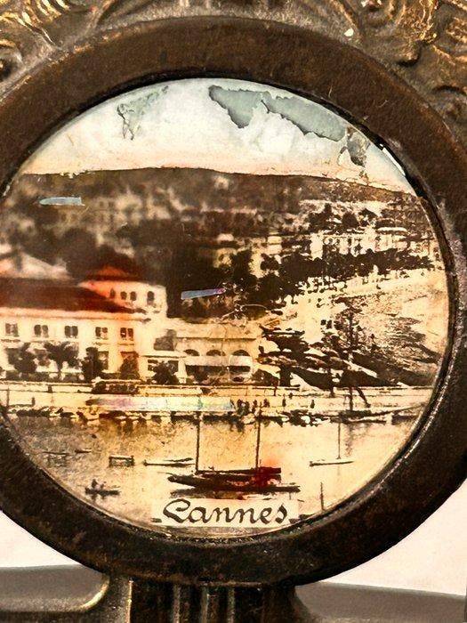 Rare Art Deco Inkwell with Cannes View – French old Côte, Antiek en Kunst, Antiek | Overige Antiek