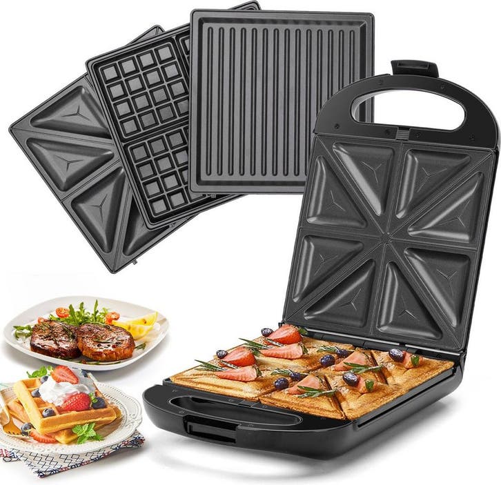 Tosti apparaat - Tosti ijzer - Contactgrill - Wafelijzer - 1, Elektronische apparatuur, Contactgrills, Nieuw, Verzenden