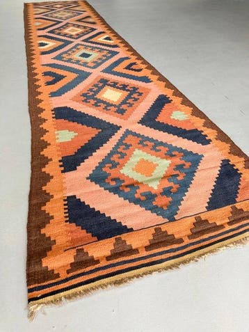Kilim Pasillo Anatolia - Tapijt - 395 cm - 85 cm, Nieuw