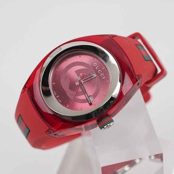 Gucci - Sync Red Rubber Strap Swiss Made Quartz Watch, Nieuw