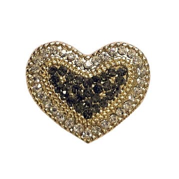 Fako Bijoux - Magneet Broche - Hart Kristal Goud/Zwart -, Verzenden