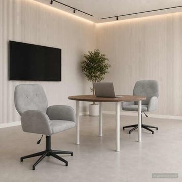 vidaXL Draaibureau stoelen 2 st 54 x 55 x 90 cm Lichtgrijs, Verzenden, Nieuw