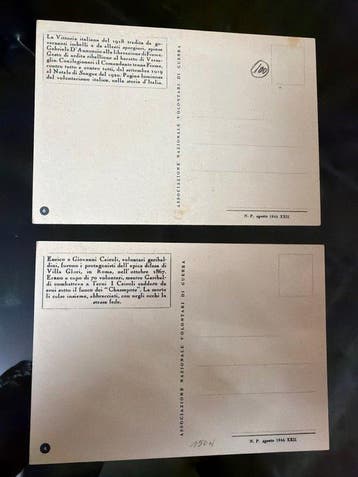 Italië - 2 ansichtkaarten met militaire propaganda van de, Verzamelen, Gelopen