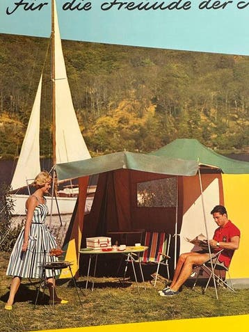 Anonymous - Vintage Camping Travel Poster, 50s/60s, Karstadt