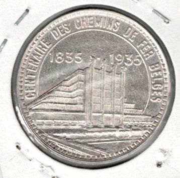 België. Leopold III. 50 Francs 1935frans 442B zilver morin