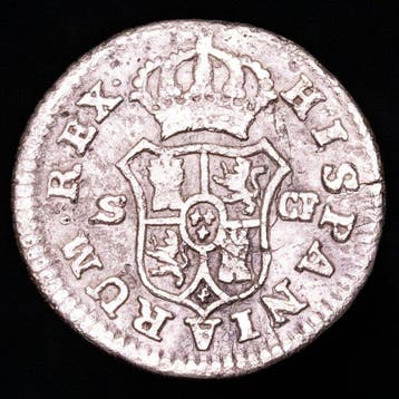 Spanje. Carlos III (1759-1788). 1/2 Real Acuñado en el año